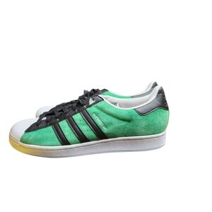 Adidas Green and Black Sneakers with Suede Upper